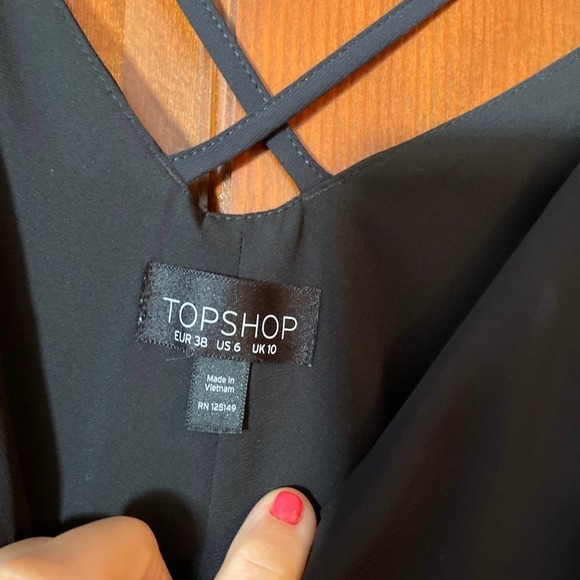 TopShop cross cross strap shift dress size 6 - Picture 3 of 4